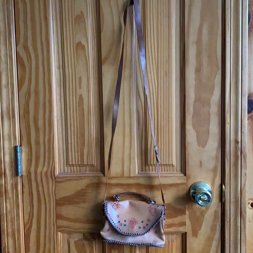 Tooled leather crossbody